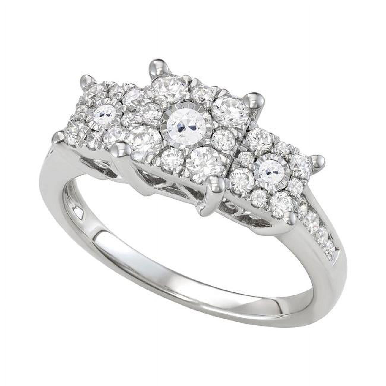 Harry Chad Enterprises 69415 2.50 CT Halo Round Old Mine Cut Basket Set Diamond Ring, Size 6.5