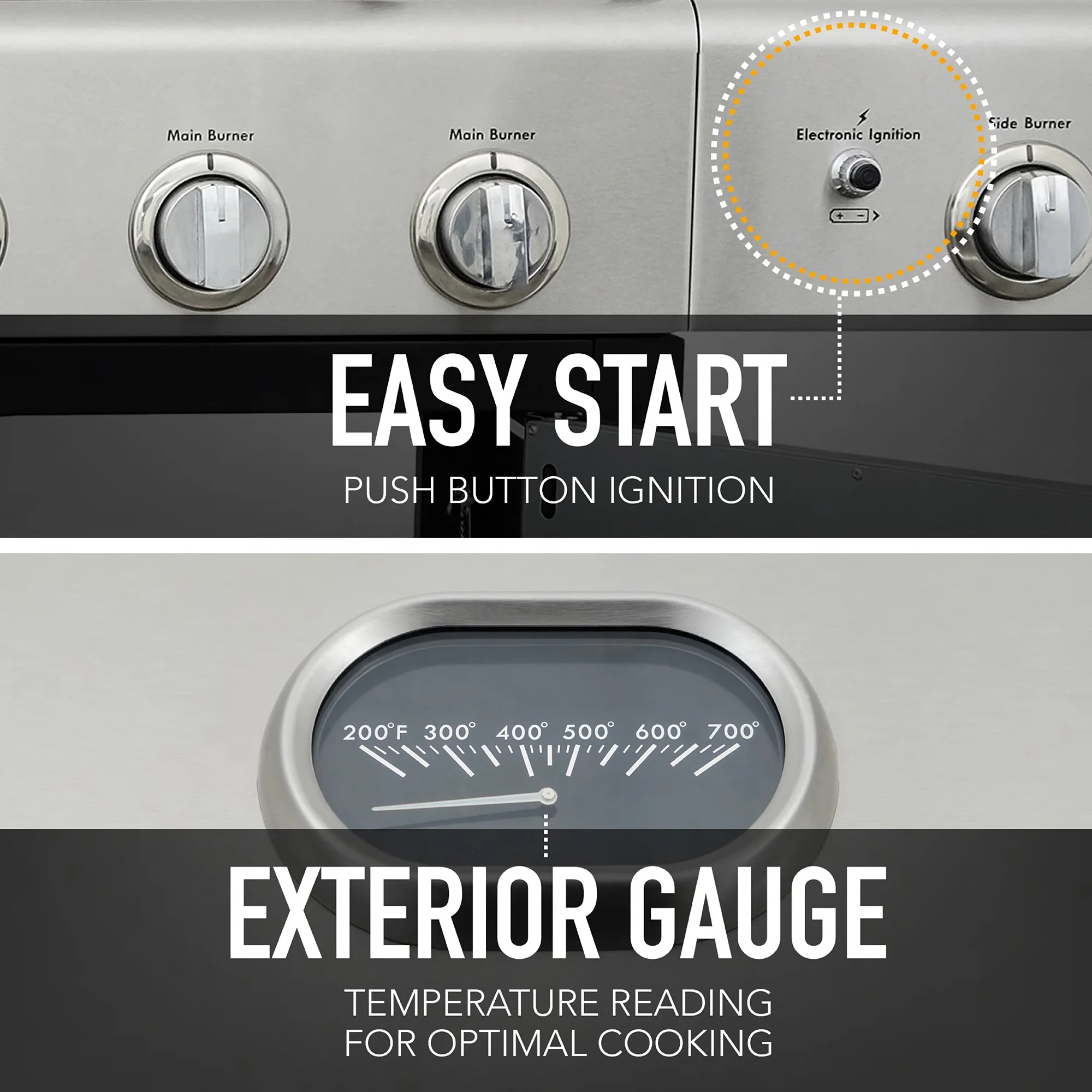 Kenmore 6-Burner Propane Gas Grill with Side Burner, PG-40611S0L, Stainless Steel with Black Trim