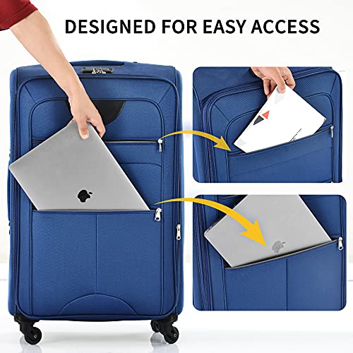 Merax Suitcase Set Softside 3-Piece Expandable Luggage with TSA Lock Spinner Wheels Lightweight Upright Luggage with Travel Bag(22/26/30 IN