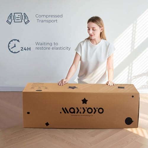 MAXYOYO Bean Bag Bed Folding Sofa Bed Floor Mattress for Adults, Extra Thick and Long Floor Sofa with Corded Washable Cover, Dark Grey, 30x95 Inch