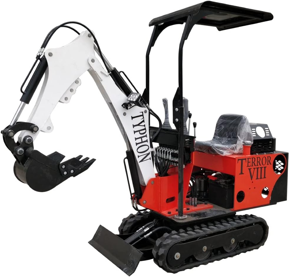 TYPHON Terror VIII Mini Excavator – Nimble Trench Digger Machine for Garden, Farms, Parks, Roads – Ideal for Digging, Drilling, Bull-Dozing