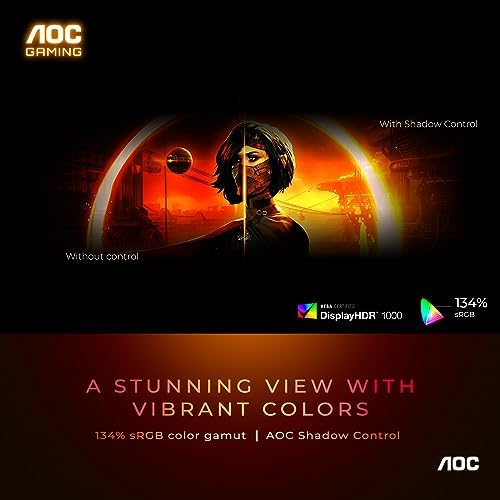 AOC C27G2Z 27" Curved Frameless Ultra-Fast Gaming Monitor, FHD 1080p, 0.5ms 240Hz, FreeSync, 2x HDMI 2.0, 1x Display Port, Height Adjustable