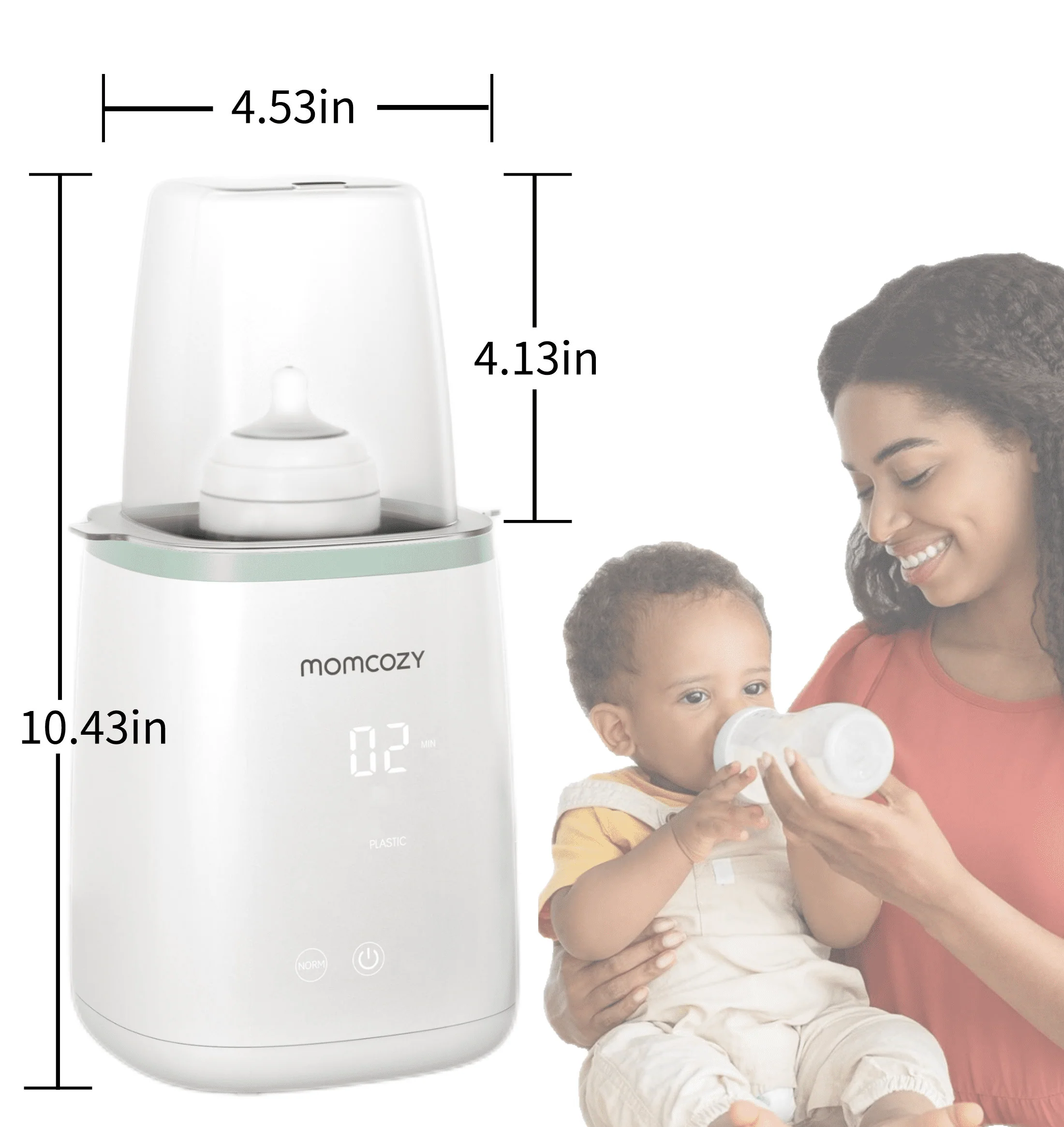 Momcozy Baby Bottle Warmer, 6-in-1 Baby Milk Warmer with Smart Temperature Control, Breastmilk Warmer, Fast Baby Food Heater, Steam Sterilizer