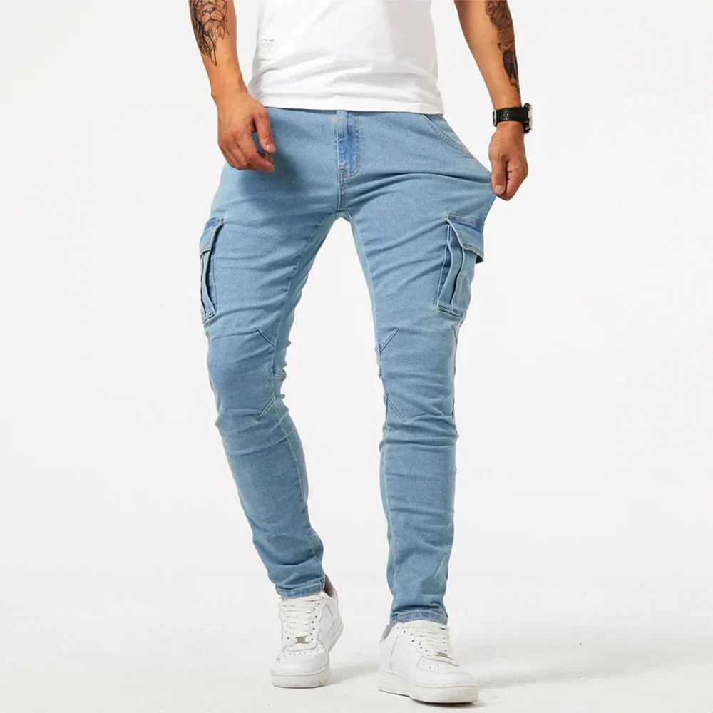 Gavin™ | Elastic Cargo Denim Pants
