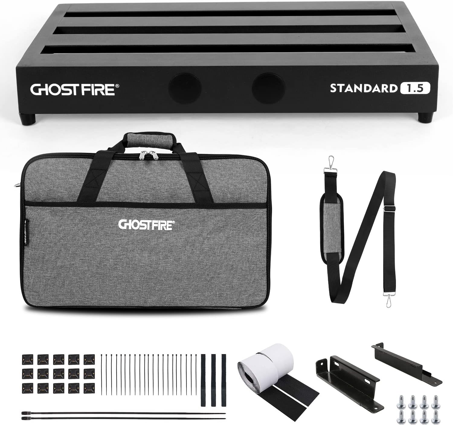 Ghost Fire Guitar Pedal Board Aluminum Alloy Effect Pedalboard with Carry Bag,V series (V-BABY MAX（Deluxe Edition）)