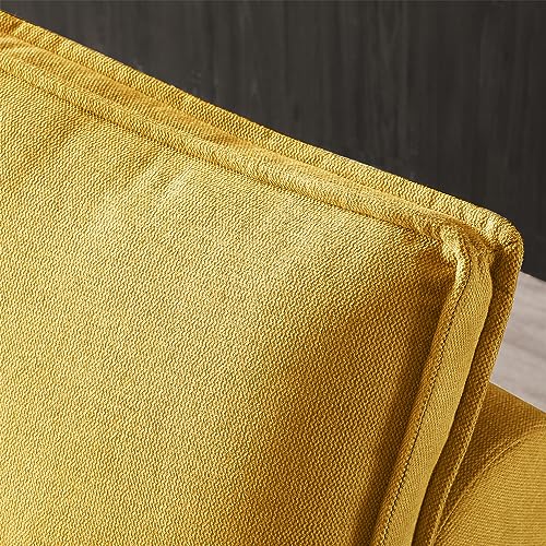 Senviy Convertible Sofa Bed with Pillow and Button Tufted, Pull-Out Sleeper Single Sofabed Leisure Sofa Chair Linen Fabric for Office, Living Room