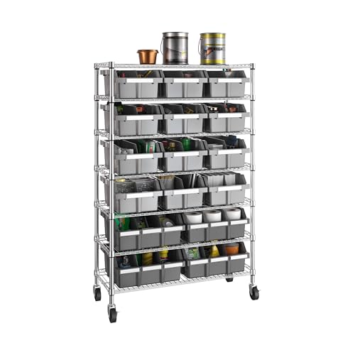 Seville Classics Heavy Duty NSF Bin Rack Solid Steel Wire Shelving Storage Unit, Patented Organizer for Garage, Warehouse, Office, Restaurant