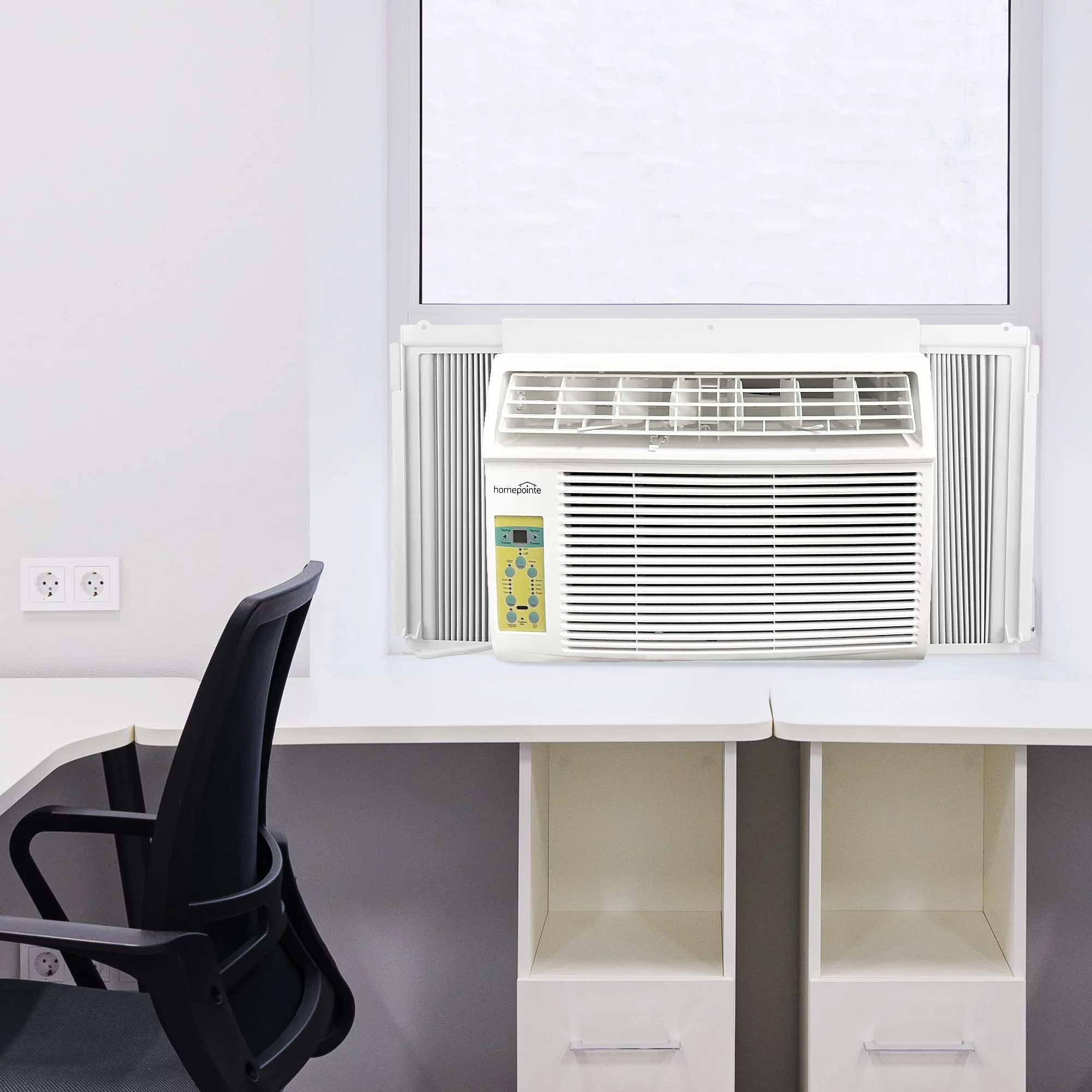 HomePointe 14,500 BTU Window Air Conditioner w/Remote & LED Digital Panel