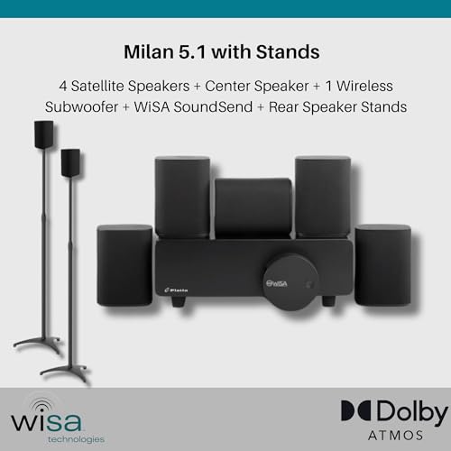 Platin Milan 5.1 Surround Sound Speaker System - Wireless Home Theater System for Smart TVs - WiSA Certified