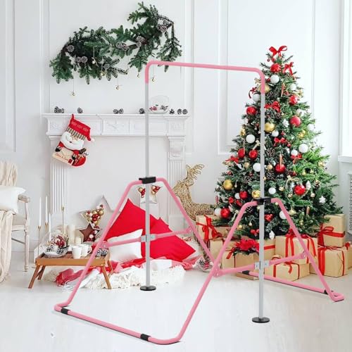 Expandable Gymnastics Bar for Kids, Adjustable Height Junior Training Kip Bar, Folding Gymnastic Horizontal Bars Monkey Bar