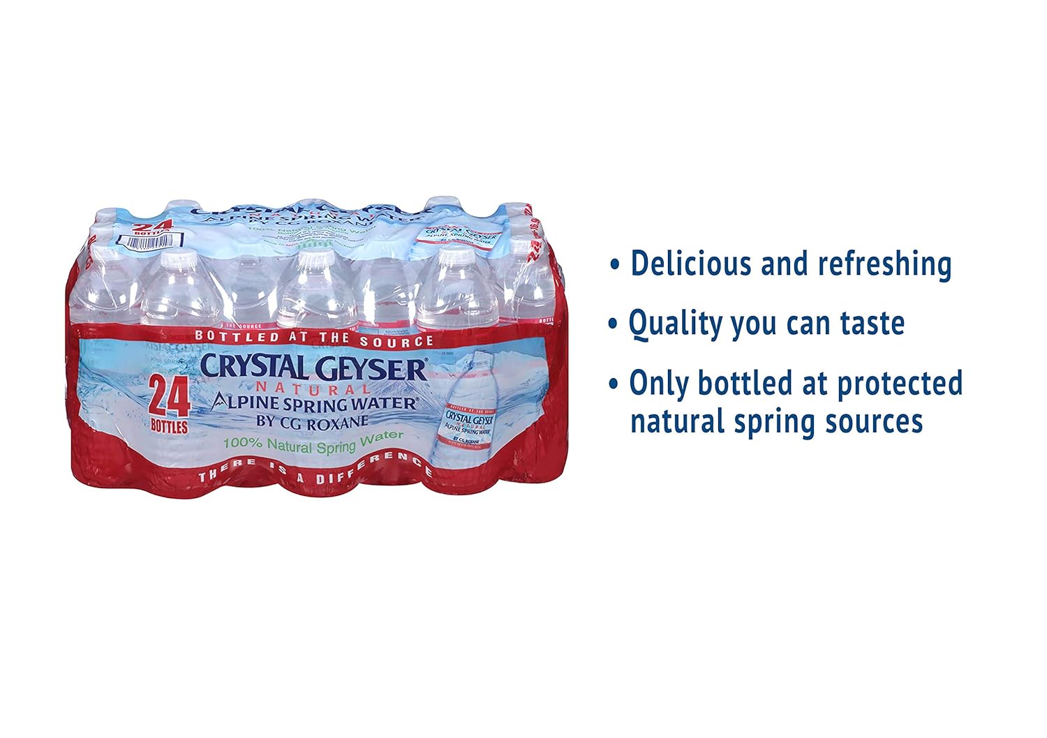 Crystal Geyser Pallet Of 84 Cases, Of Alpine 100% Natural Spring Water, 24 16.9oz bottles per Case, Bottled at The Source