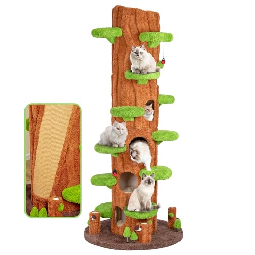 Super Large Cat Tree for Indoor Cats, All-in-One Tall Cats Tower with Scratching Post
