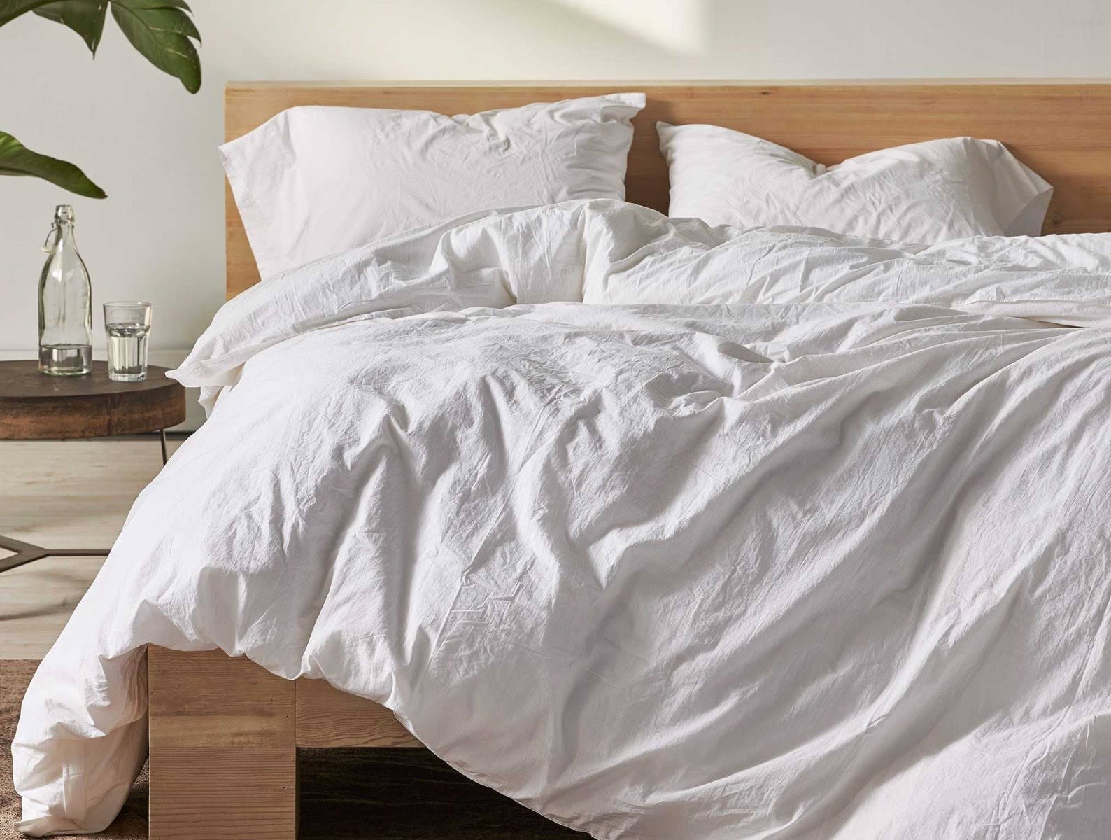 Coyuchi | Organic Crinkled Percale Duvet Cover King Aegean