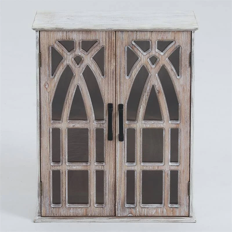 Pemberly Row Double Door Wood Mounted Wall Cabinet