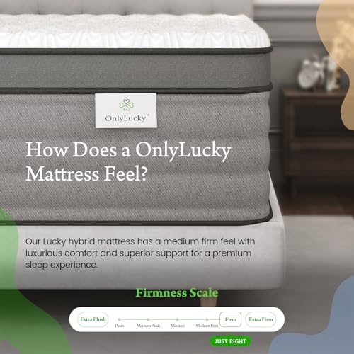 Onlylucky Full Size Mattress - 12 Inch Gel Memory Foam Mattress with Individual Pocket Spring for Pressure Relief & Motion Isolation
