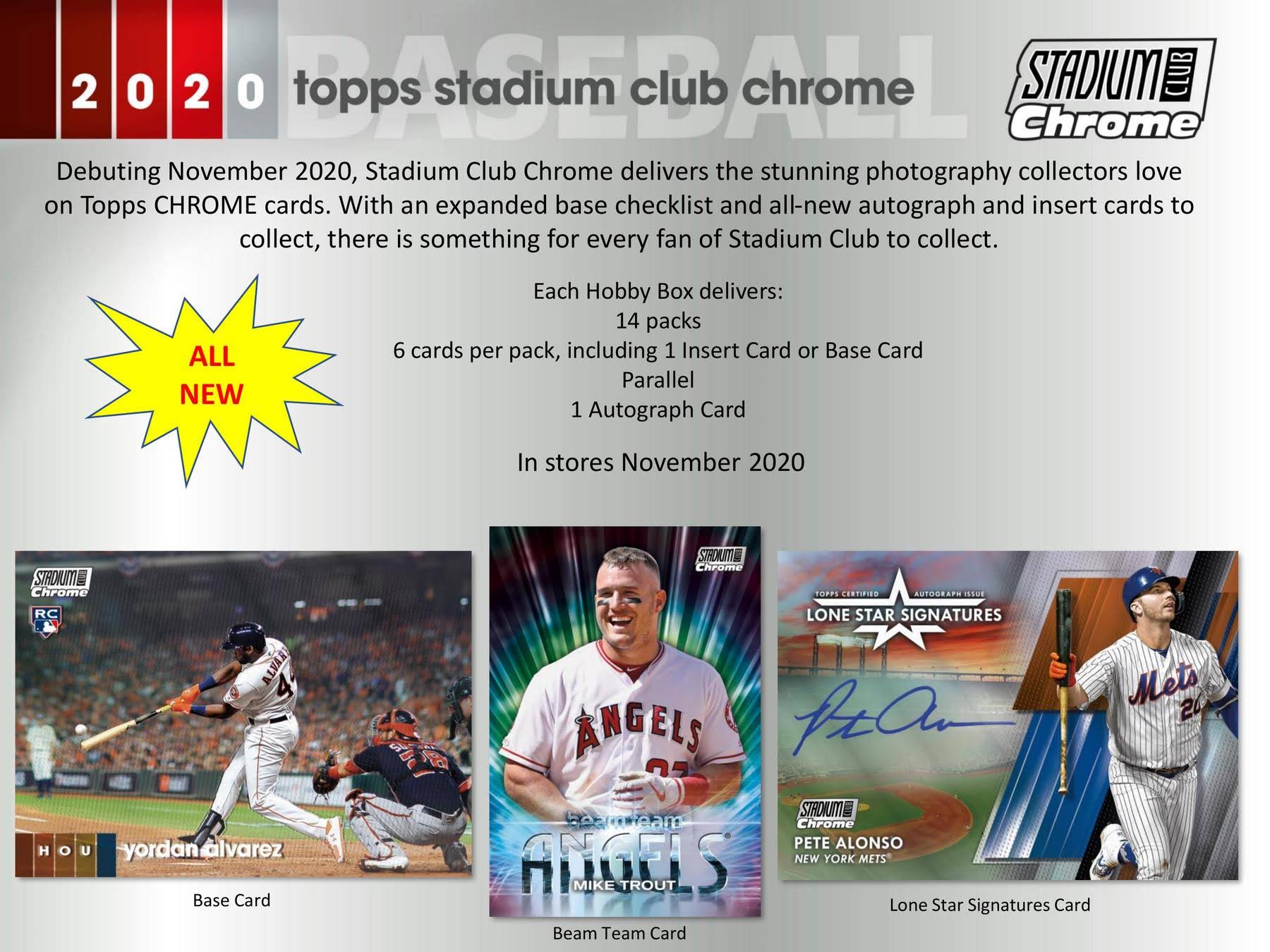 2020 Topps Stadium Club Chrome Baseball Hobby Box