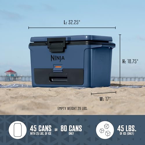 Ninja FB151GY FrostVault 50qt Hard Cooler with Dry Zone, Integrated Fridge-Temp Dry Storage Drawer, Premium Heavy-Duty Insulated Cooler