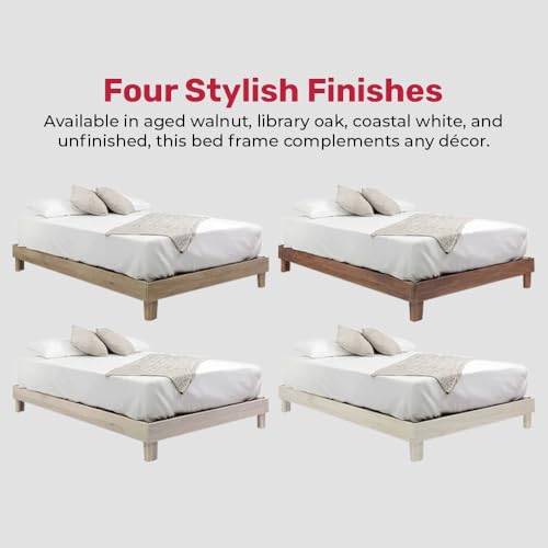 Solid Hardwood Platform Bed Frame with Slats, Quality Crafted in Pennsylvania, USA from Poplar by Mennonite Artisans, No Box Spring Needed