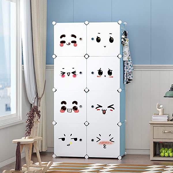 YOZO Cube Storage Organzier Portable Closet Wardrobe Bedroom Dresser (71x14x71 inches) Portable Closet Cube Shelf Armoire Pantry Cabinet, 25 Cubes