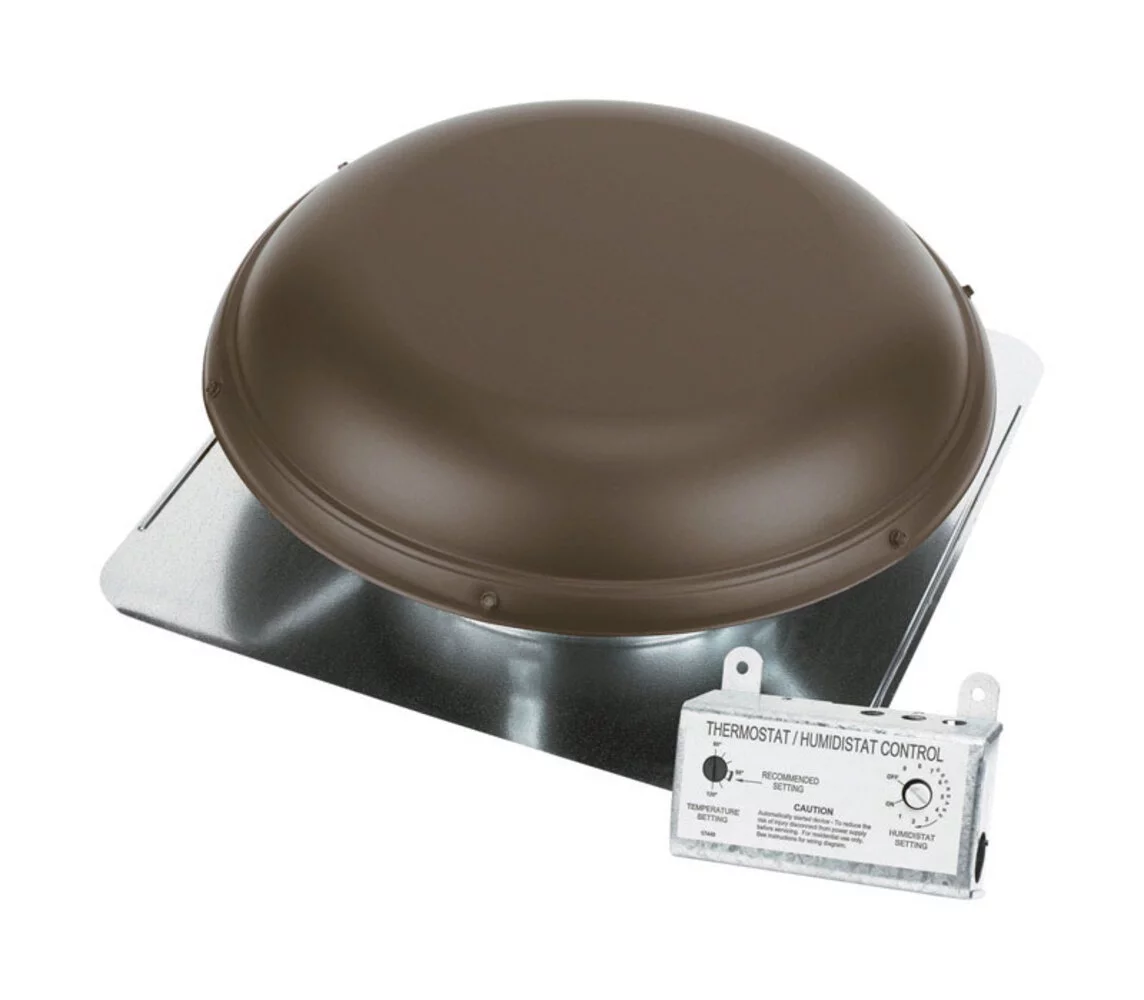 Air Vent 53848 All Season Roof Mounted Metal Power Attic Ventilator - Brown - Radiant Selections