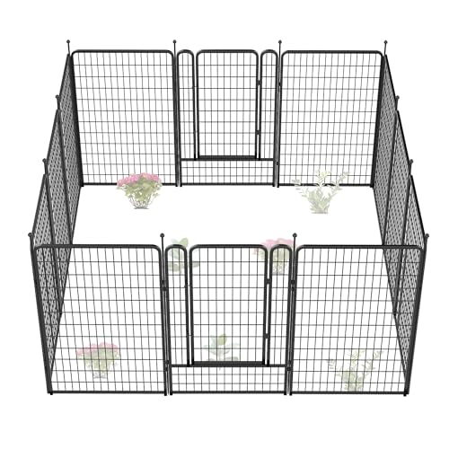 FXW Garden Fence 40in(H) x 36.0ft(L), 16 Panels Decorative Dog Fence Outdoor for The Yard – Heavy Duty Metal Animal Barrier for Dog and Rabbit