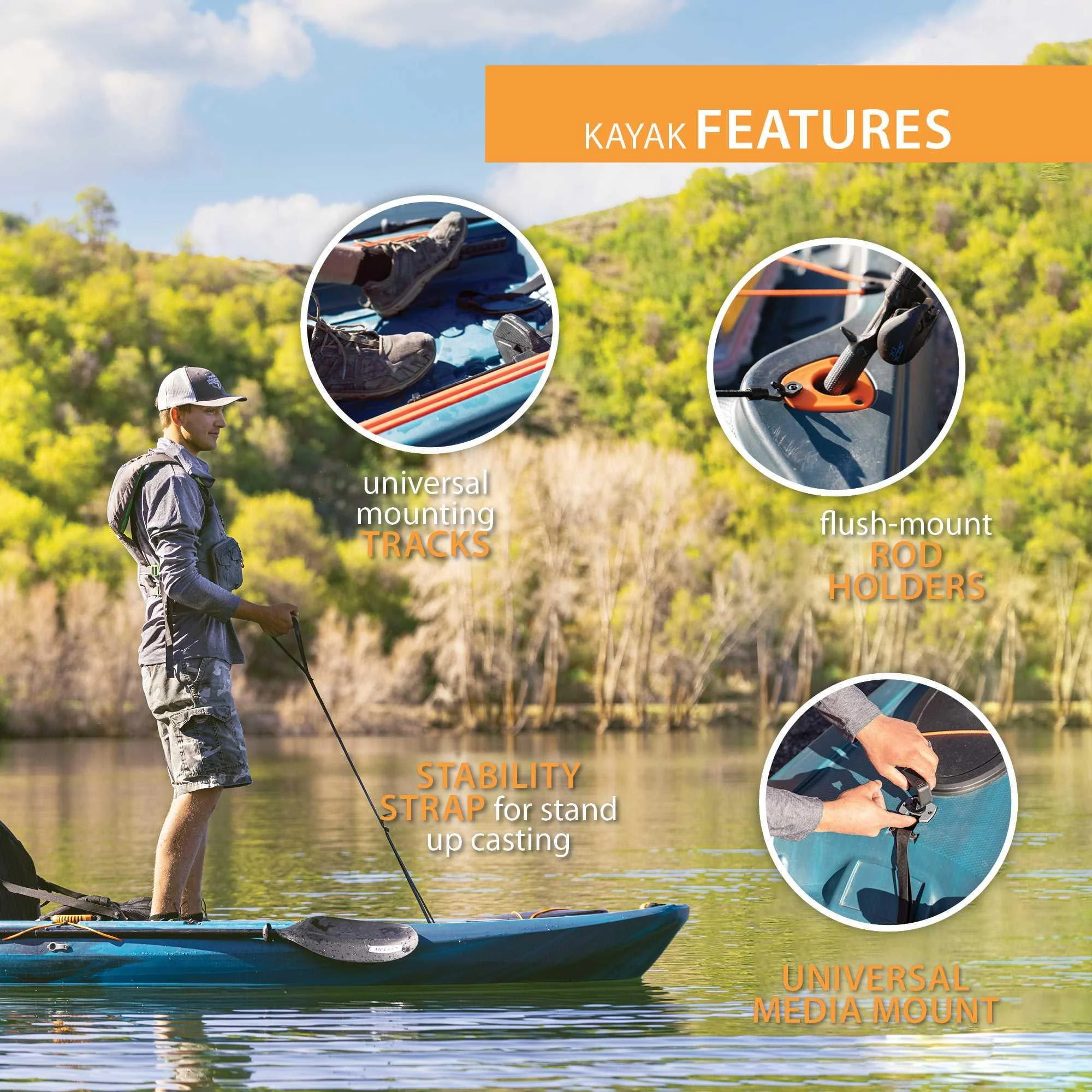 Lifetime Yukon Angler 116 inch Sit-on-Top Fishing Kayak, Lightning Fusion (90846)