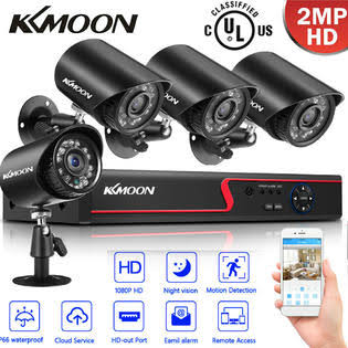 Kkmoon 8CH H.265+ 5MP Lite DVR 1080p Outdoor CCTV Security IR Camera System F3P7