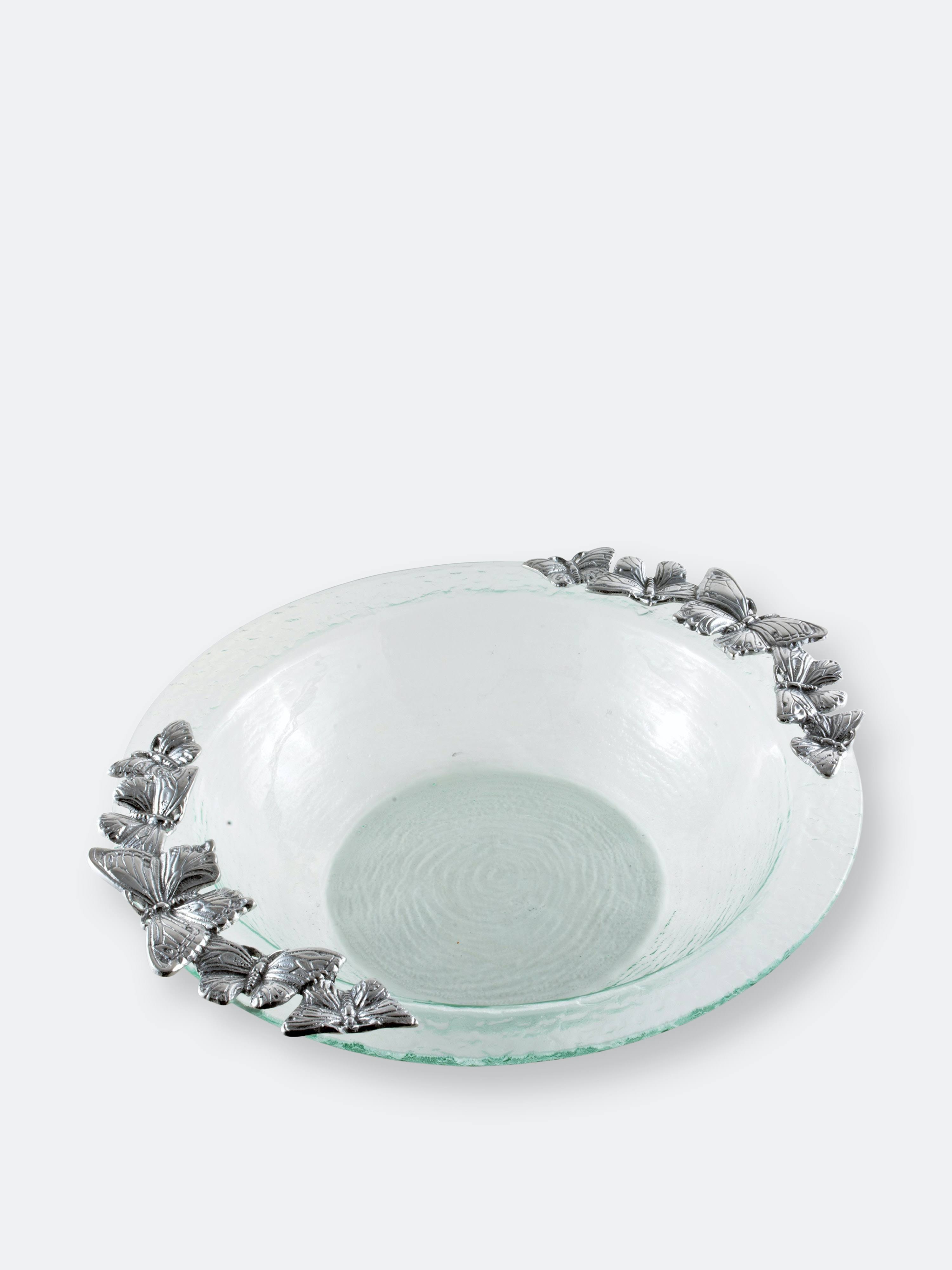 Arthur Court Designs Butterfly Glass Salad Bowl