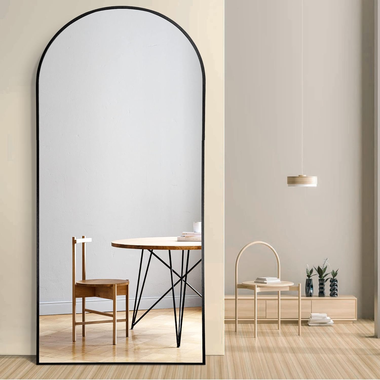PexFix Full Length Mirror, 71''x31''Black Arched Mirror Large Floor Mirror Standing Leaning Hanging [71''x32''-Black]