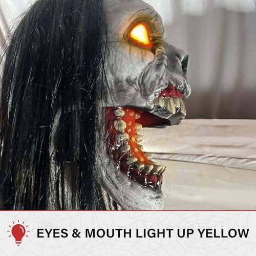 Haunted Hill Farm 5.9 ft. Animatronic Lurching Woman by Tekky, Halloween Animatronic, Scary Indoor House Prop & Decoration