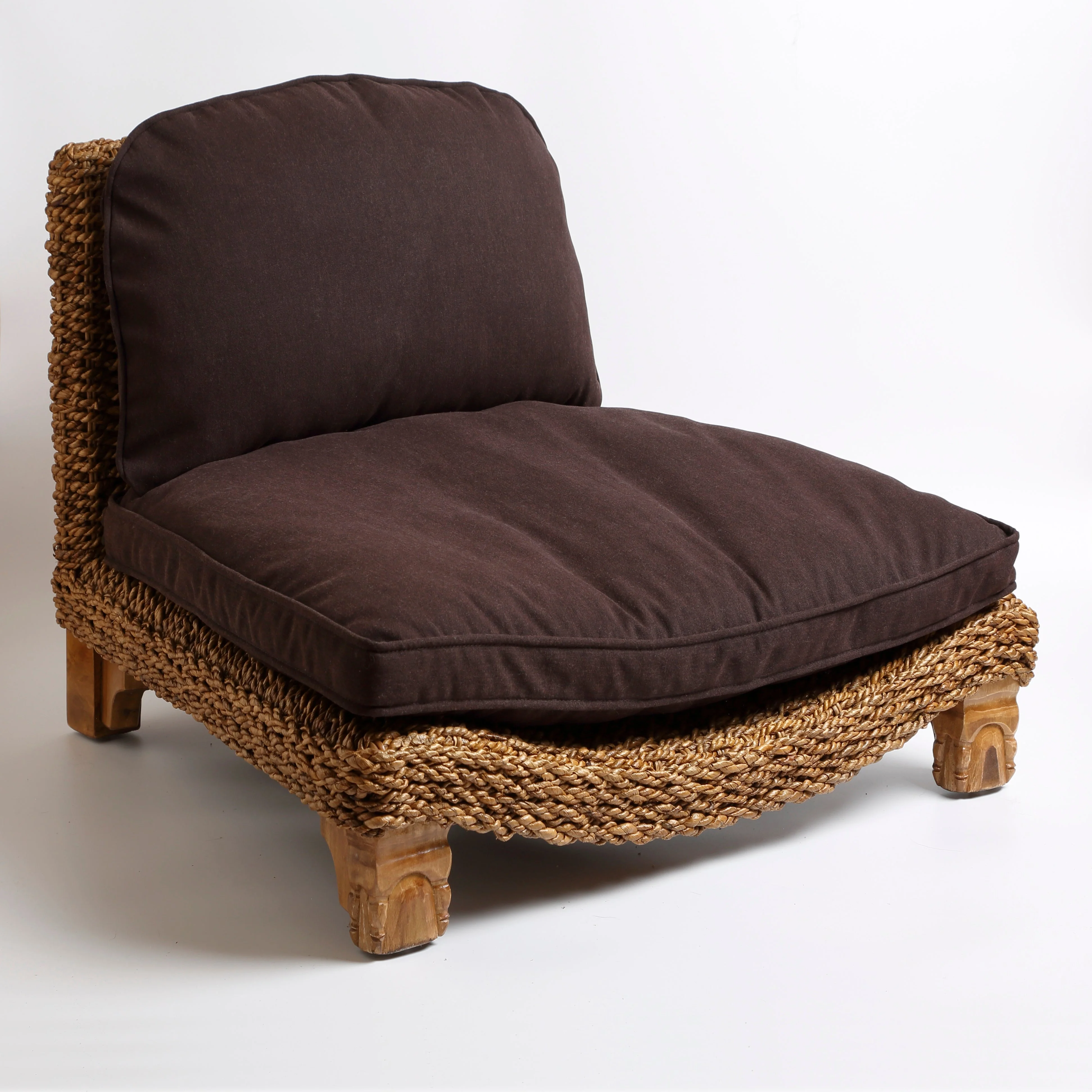 Seagrass Harmony Meditation Chair - Natural With Cream Cushion