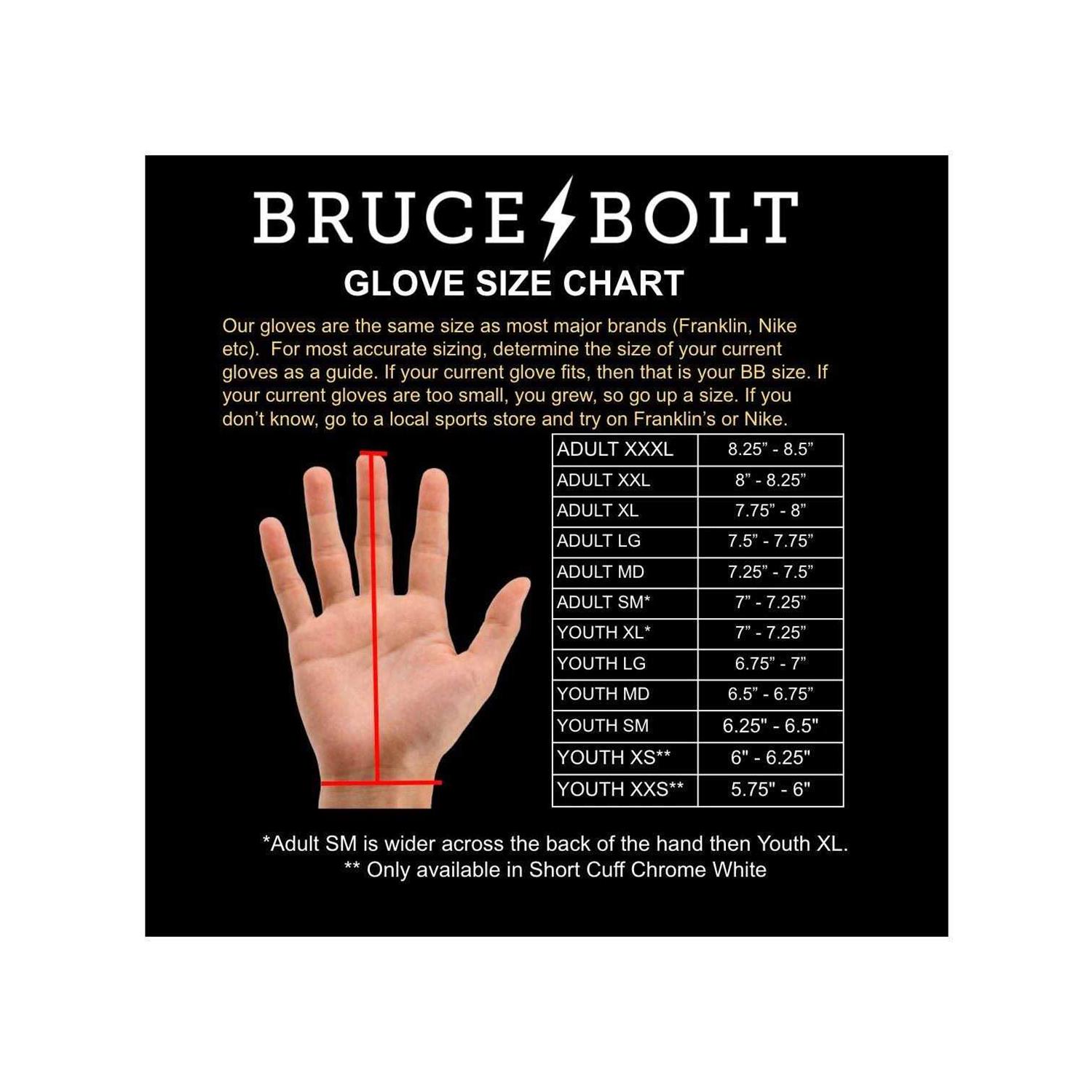 Bruce Bolt Batting Gloves Premium Long Cuff - Sports Supplies Online Store