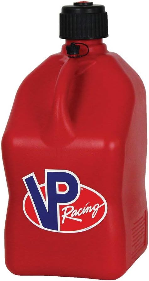 VP Racing Fuels 3512 + 3044B 5 Gallon Square Red Racing Utility Jug w/ 14 Inch Deluxe Filler Hose Pack of 2