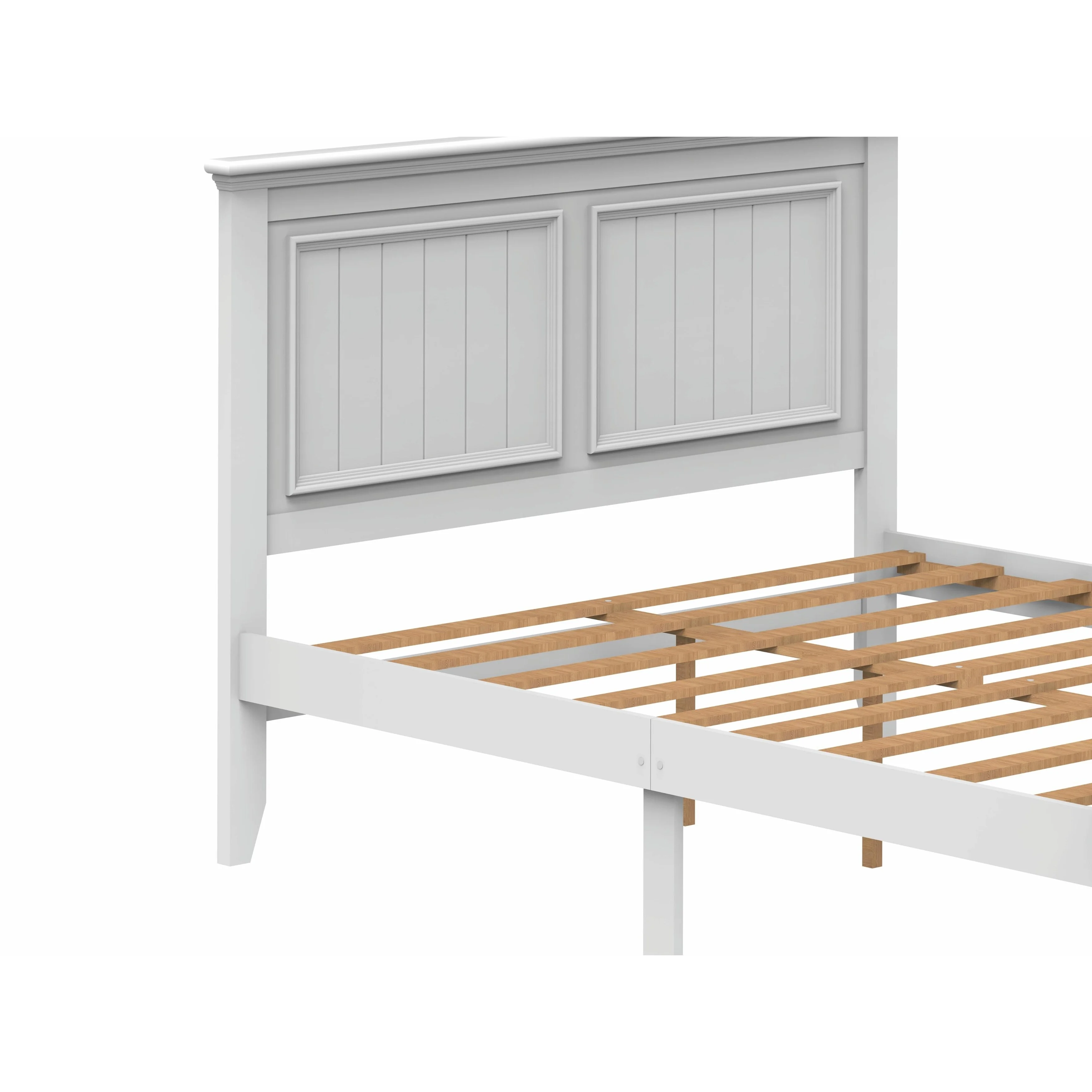 Solid Wood Bed Frame: Modern Country-Inspired Elegance Queen
