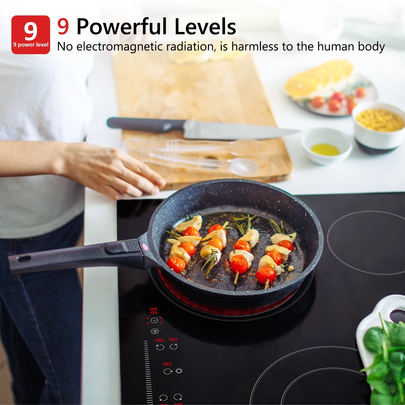 IsEasy Electric Stove Top, 30" 5 Burners Induction Cooktop, 8200W 240V