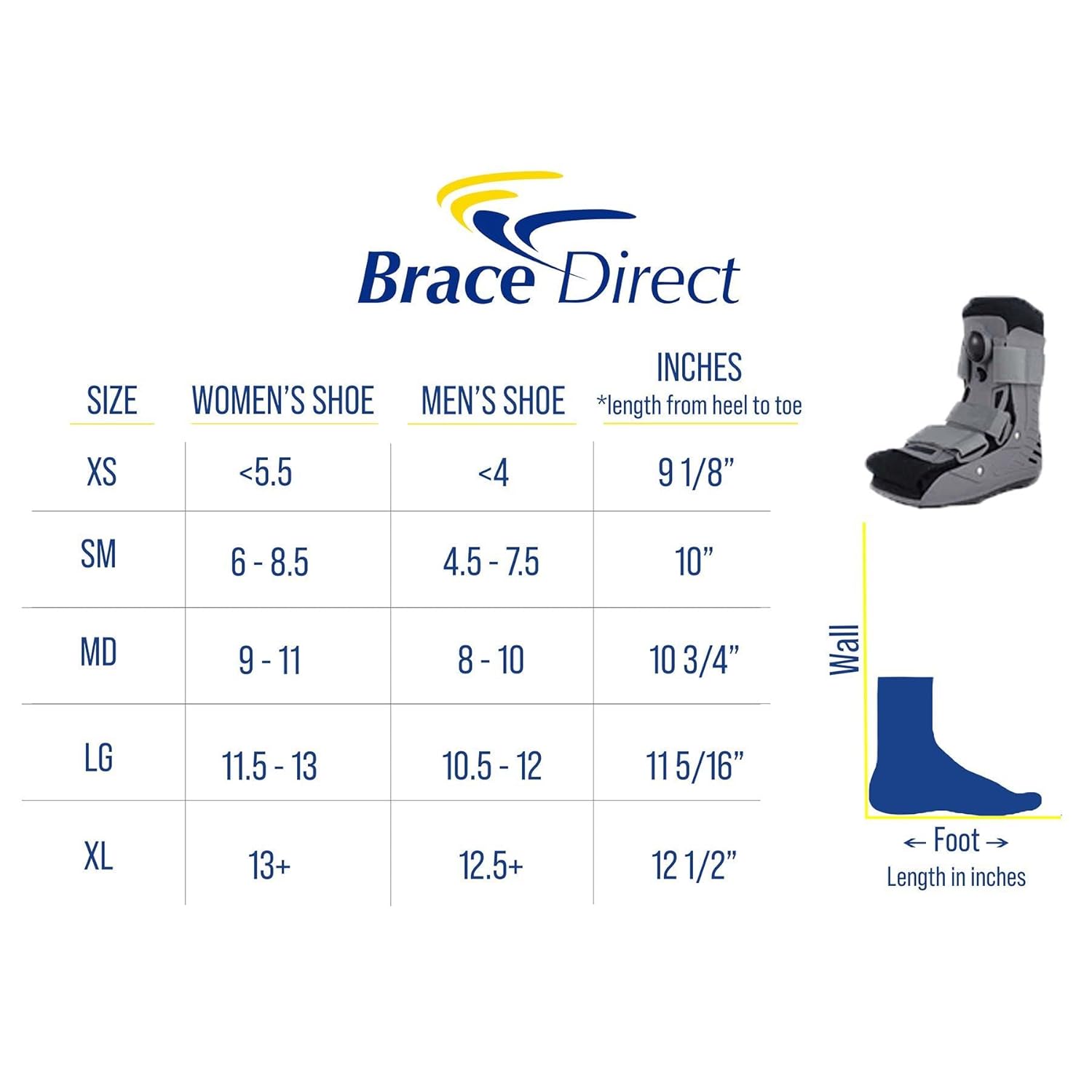 Short Full Shell Walking Boot for Post Surgery, Ankle Strains, Ankle Sprains, Fractures, Soft Tissue Injury