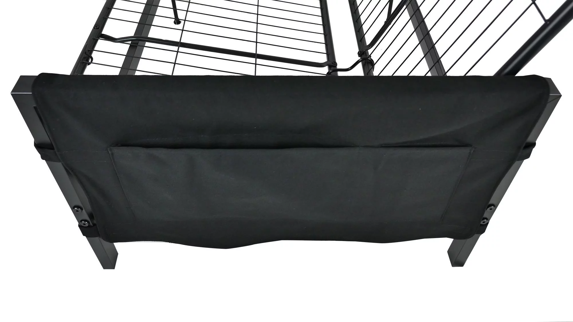 DHP Fairview Futon Set with Black Metal Frame, 6" Mattress and Storage Pockets, Black