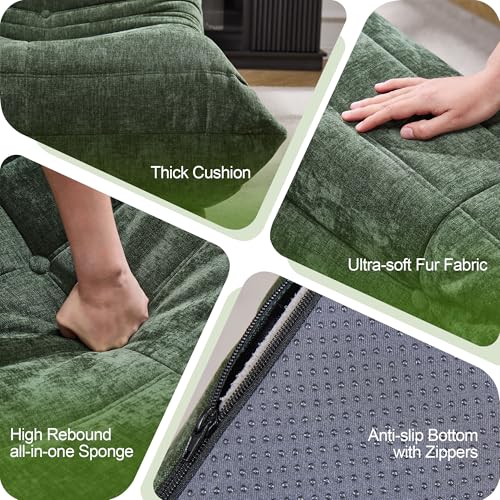 Bean Bag Chairs for Adults Giant Bean Bag Chair Memory Foam BeanBag Chair Big Bean Bag Sofa with Filler Faux Fur Fireside Beanbags Lazy Sofa for