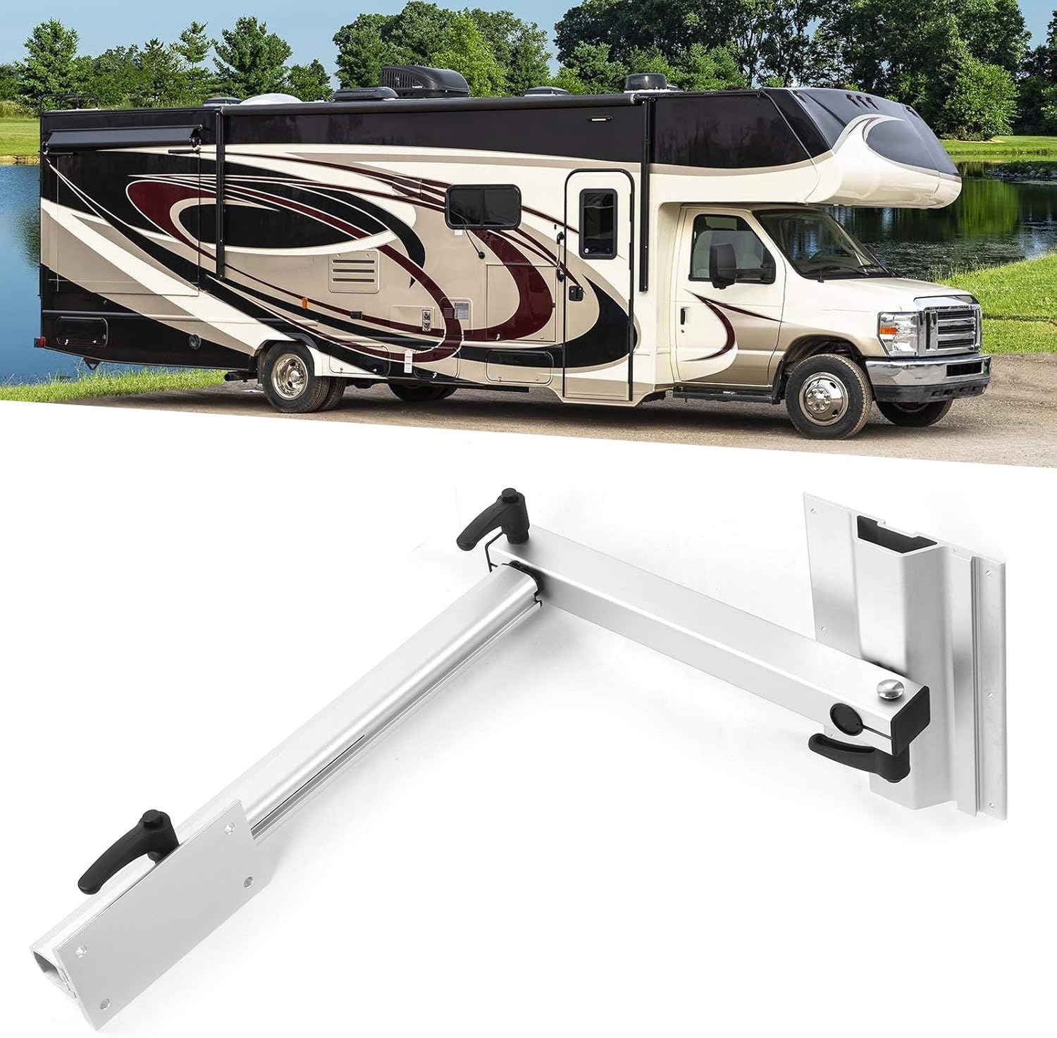 Folding Table Support, Removable Laptop Table Leg Bracket 360 Degrees Rotatable Adjustable for RV Caravan Motorhome