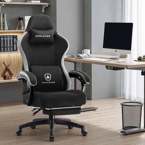 GTPLAYER Office Chair, Gaming Computer Desk Fabric Chair with Footrest