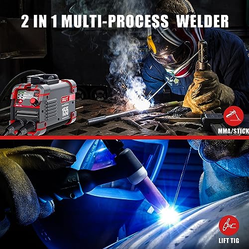 AWT Stick Welder 155Amp Mini Welder 2 in 1 ARC Welder/Lift TIG Welding Machine 110/220V with VRD