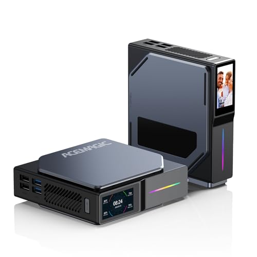 ACEMAGIC Mini PC Win 11 Pro, S1 N97 (up to 3.6 GHz) 16GB DDR4 512GB M.2 SSD Mini Desktop Computer, [25W TDP] Mini Computer Dual LAN, WiFi6/BT5.2