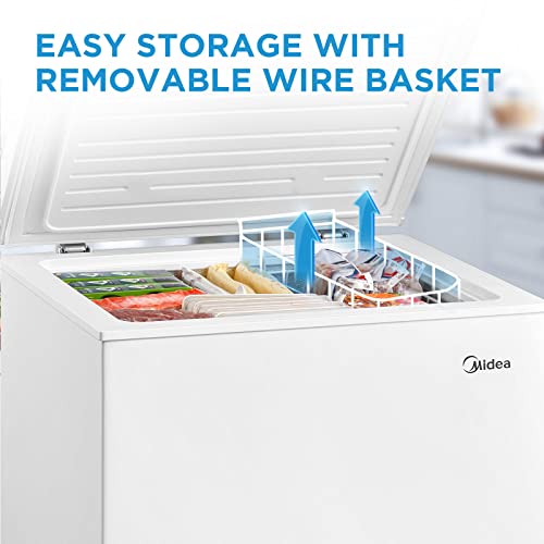 Midea MERC04C4BAWW 3.5 Cubic Feet Chest Freezer, Cu.ft-Convertible, White