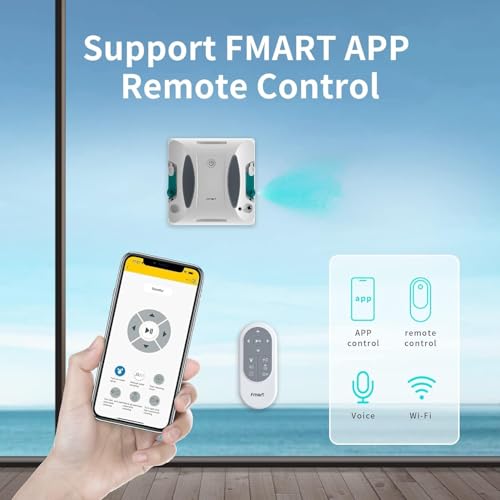 FMART Window Cleaner Robot Double-Sided Spray Water, 3800Pa Strong Suction Smart Window Cleaning Robot