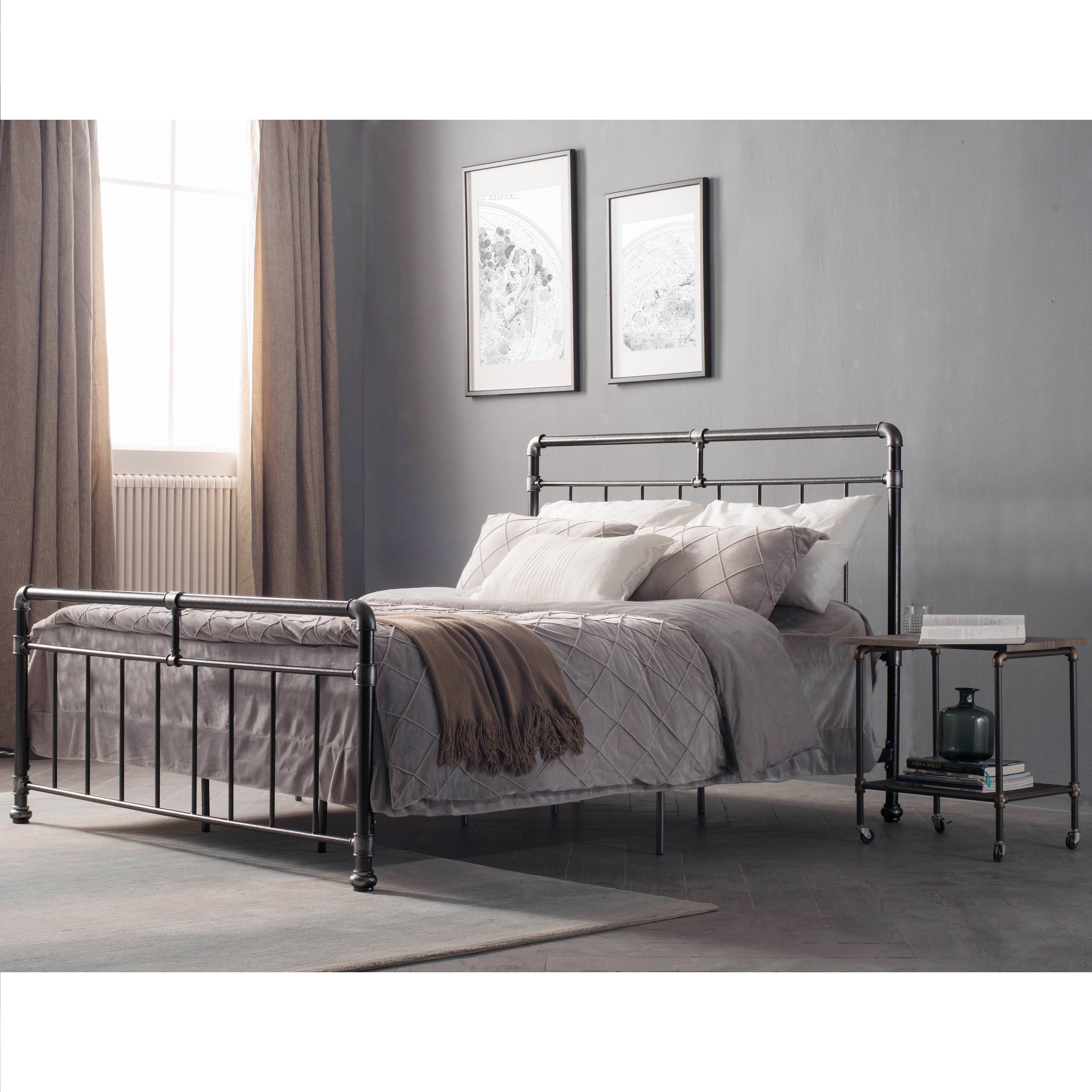 Carbon Loft Meitner Vintage Charcoal Metal Bed - King