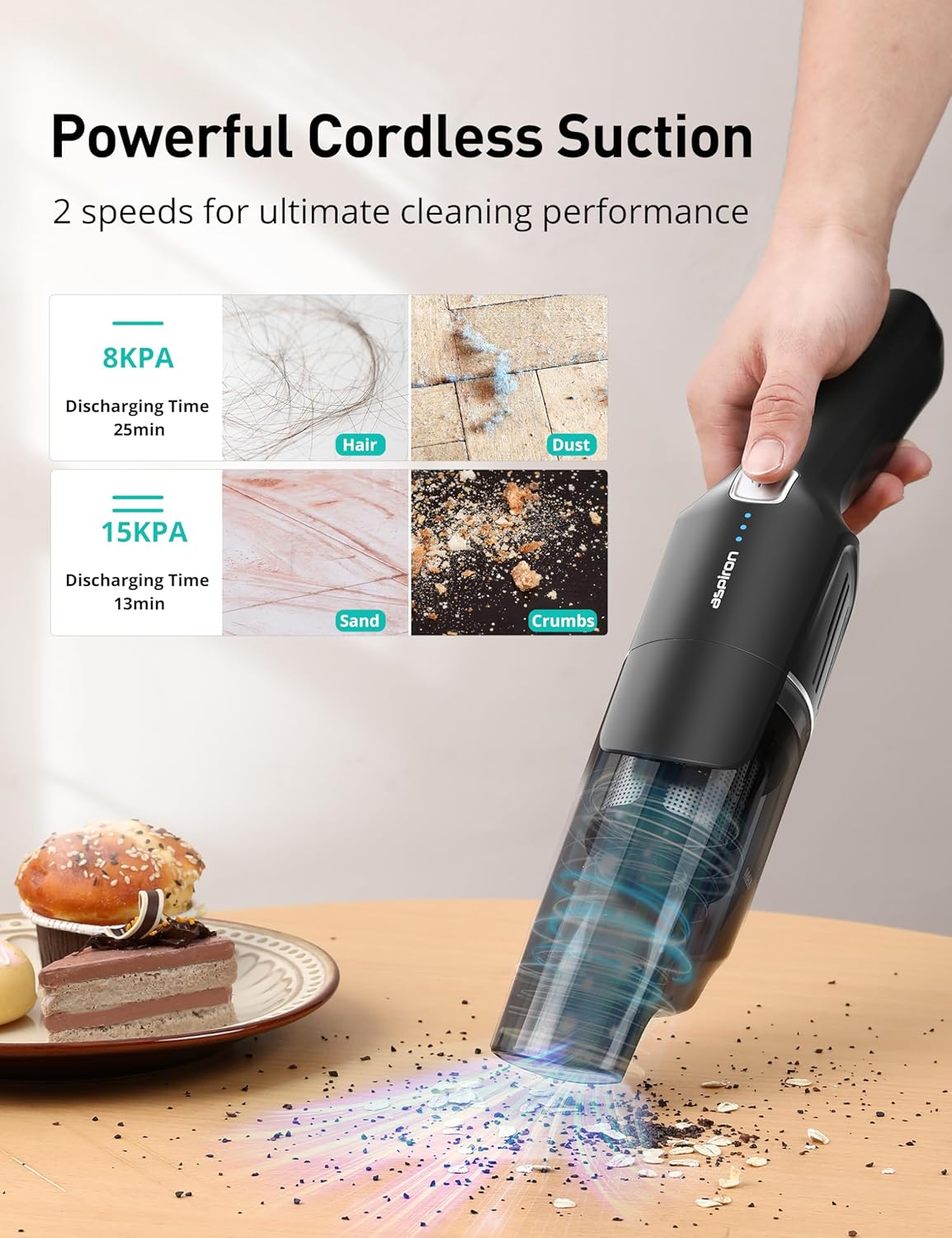 Aspiron Canister Vacuum Cleaner and Cordless Handheld Vacuum Cleaner