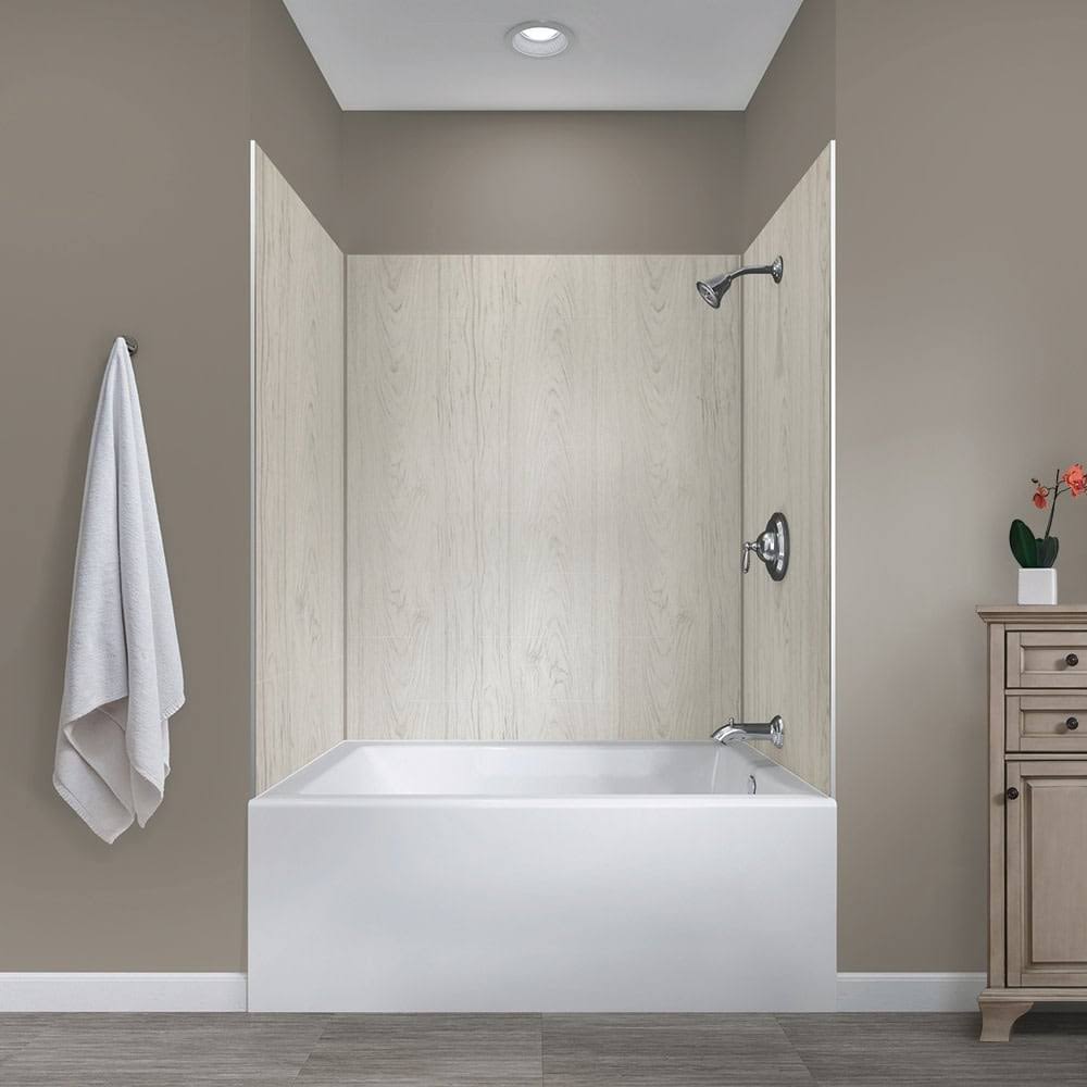 Foremost Gfs483478 Jetcoat 48x22 x 34x22 x 78x22 Five Panel Alcove Shower - Carrara White