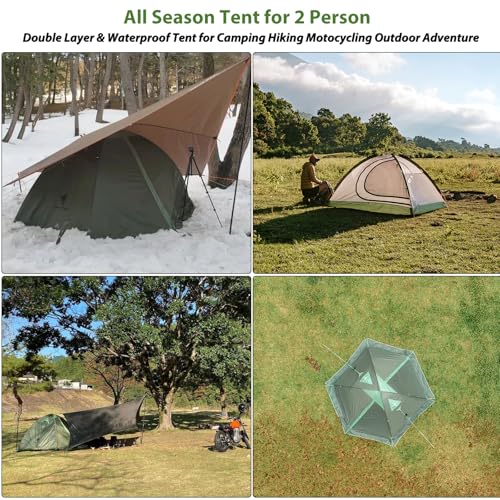 GEERTOP Ultralight 2 Person Backpacking Tent 4 Season Waterproof Camping Tent Double Layer Cold Weather Easy Set Up Tents for Family Camp, Hiking
