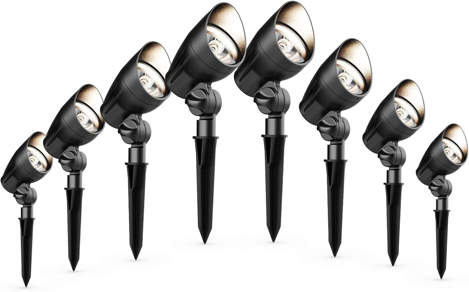Malibu Low Voltage Landscape Lighting 8 Pack Floodlight LED Light 11W Outdoor Spotlight for Driveway Yard Lawn Flood Garden 8401-2650-08