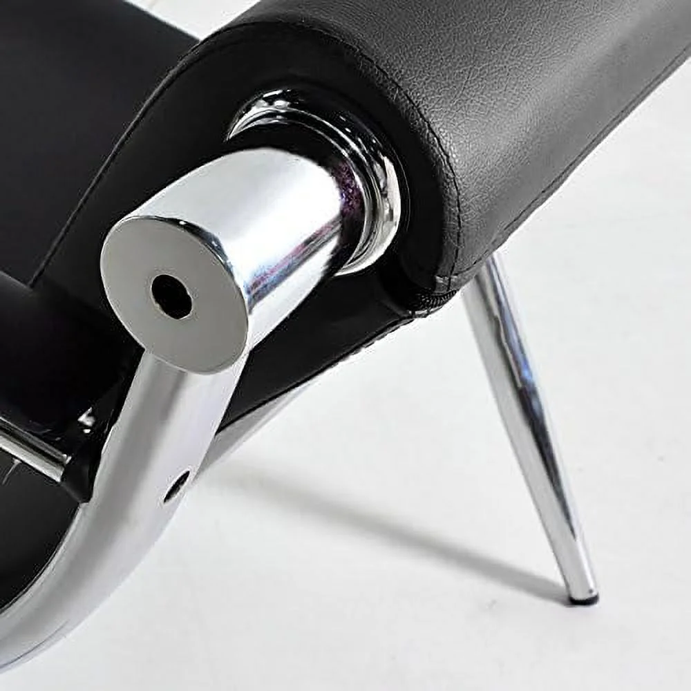 2Pcs Black PU Leather Office Reception Chair Waiting Room Visitor Guest Sofa Seat